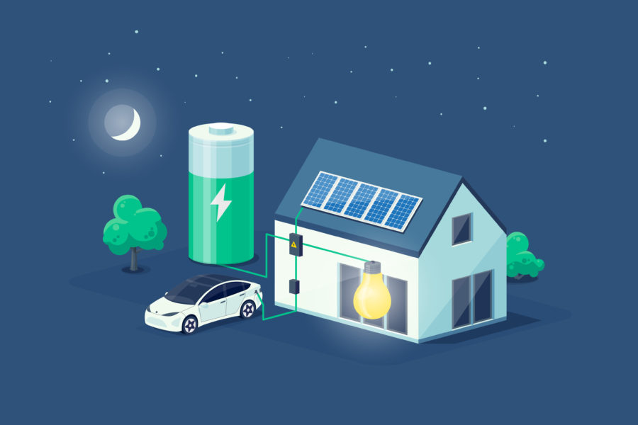 Batterie virtuelle, stockage électricité, panneaux solaires, photovoltaïque, batterie stockage virtuelle